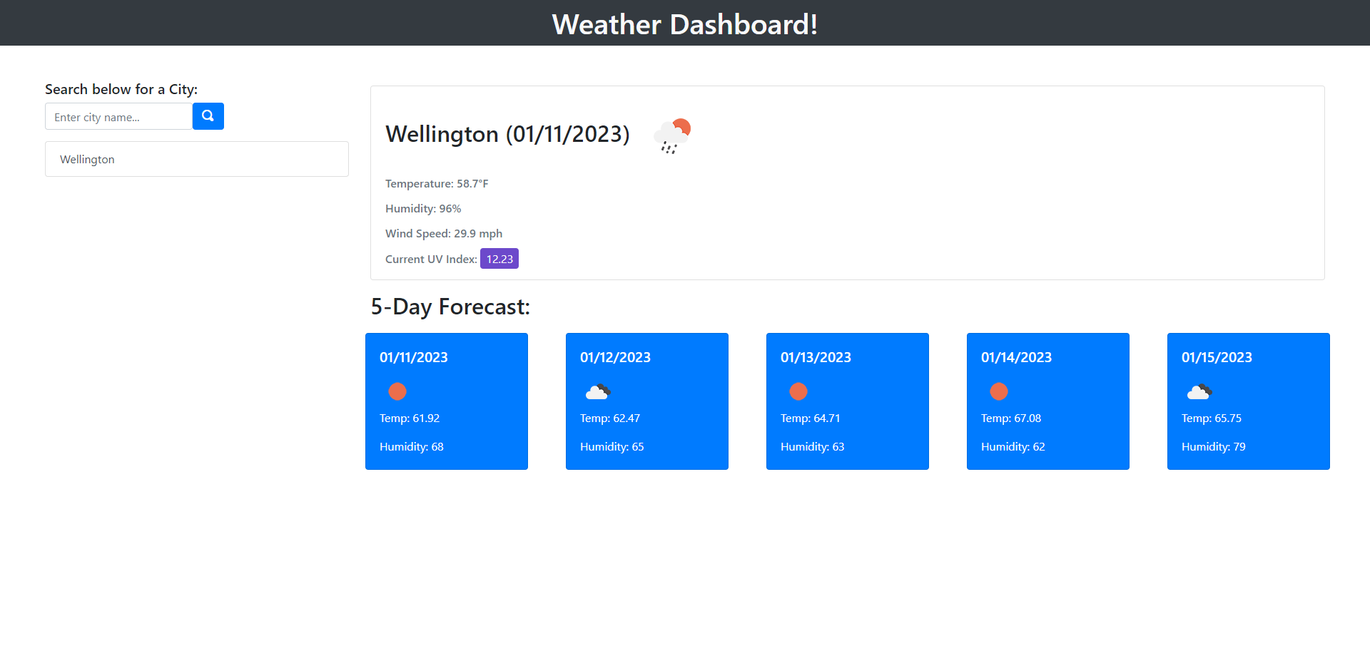 GitHub - Marco-Leiva/weather-dashboard: Weather Dashboard displaying ...