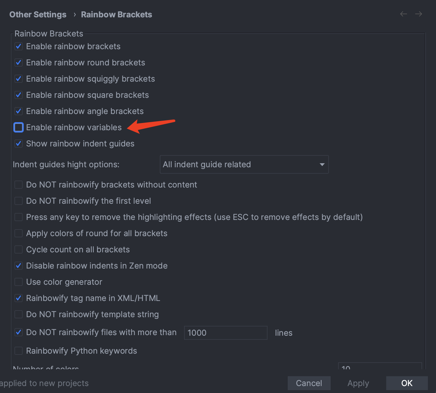 [Rainbow variables] ALL colors in the IDE are broken even after ...