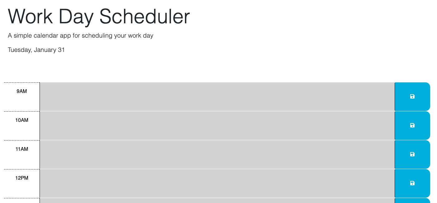 GitHub - Melanieislas/WorkDay-Schedule
