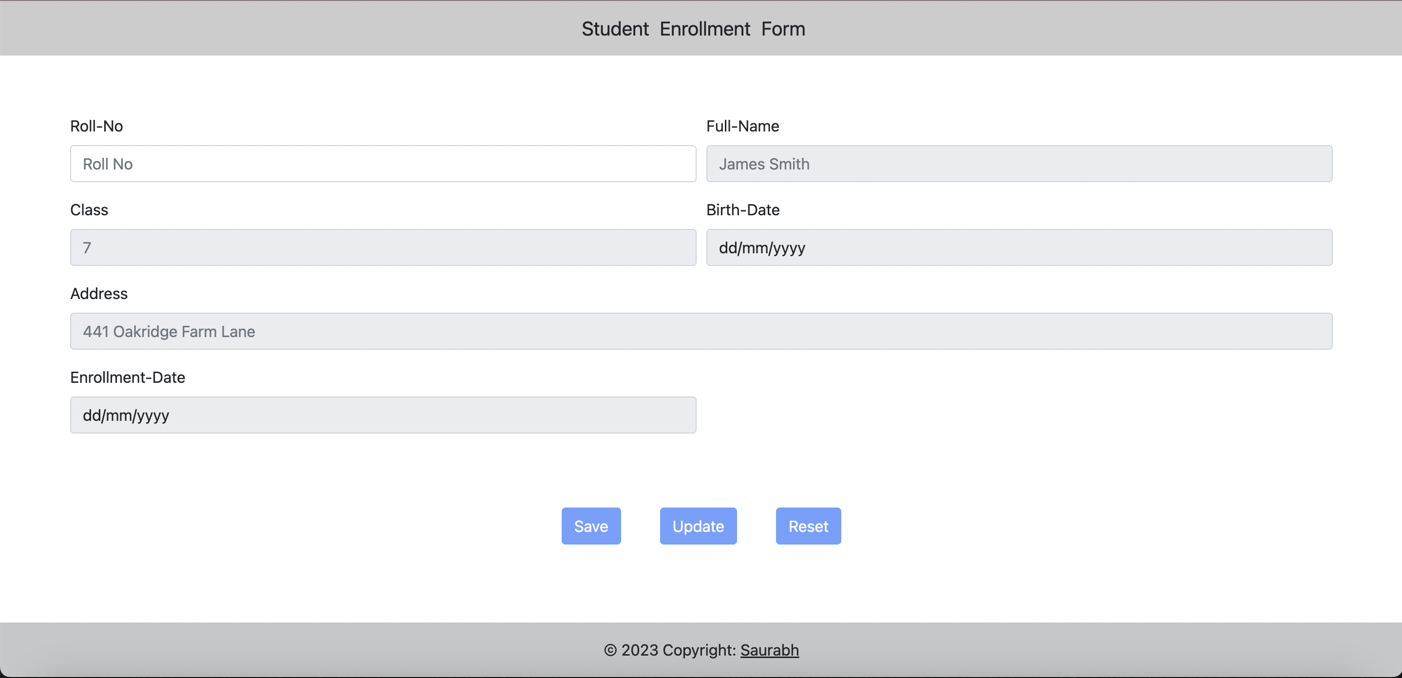 GitHub - SRBMRY/Student-Enrollment-Form