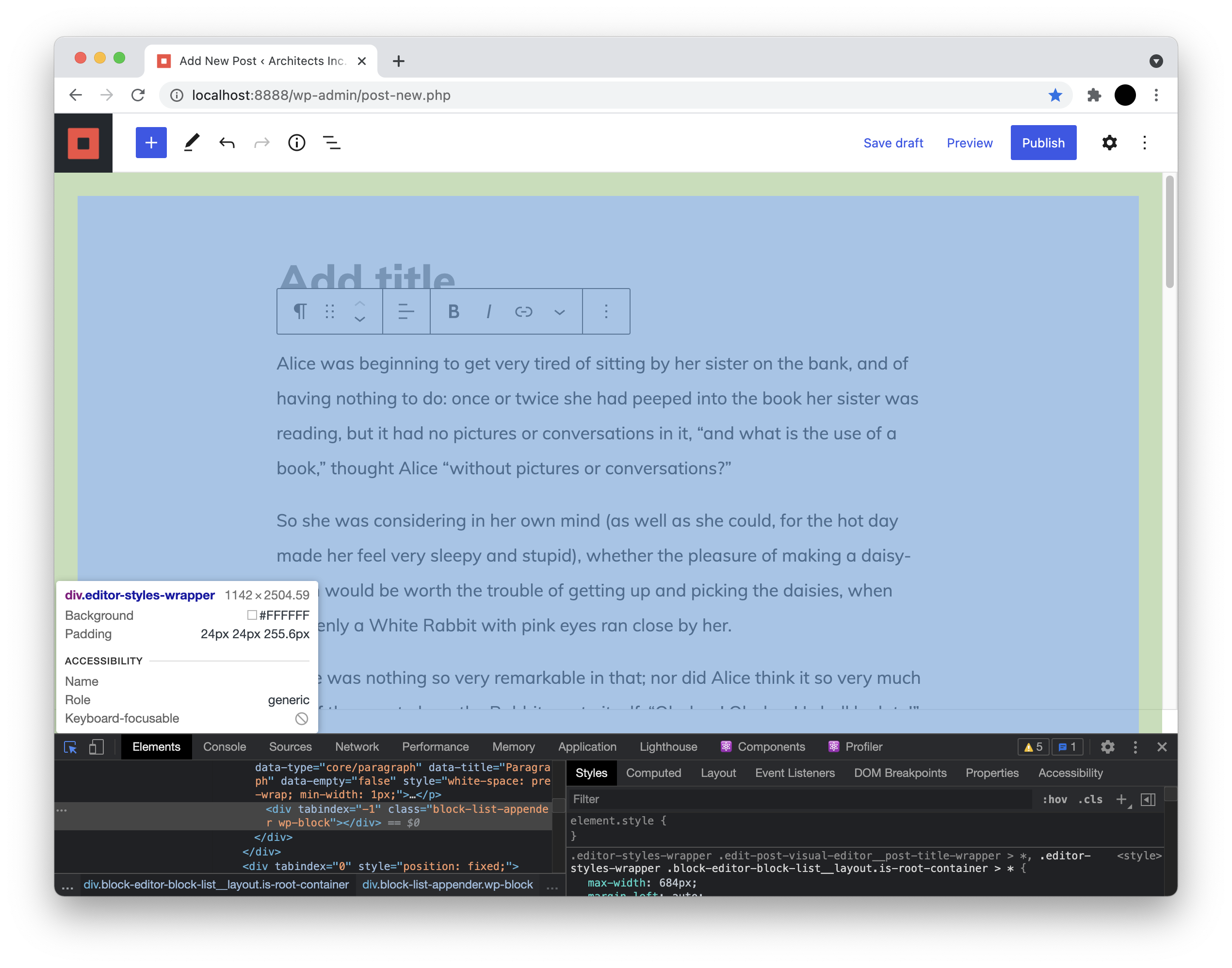 Writing flow/FSE Clicking in the canvas padding doesn't always