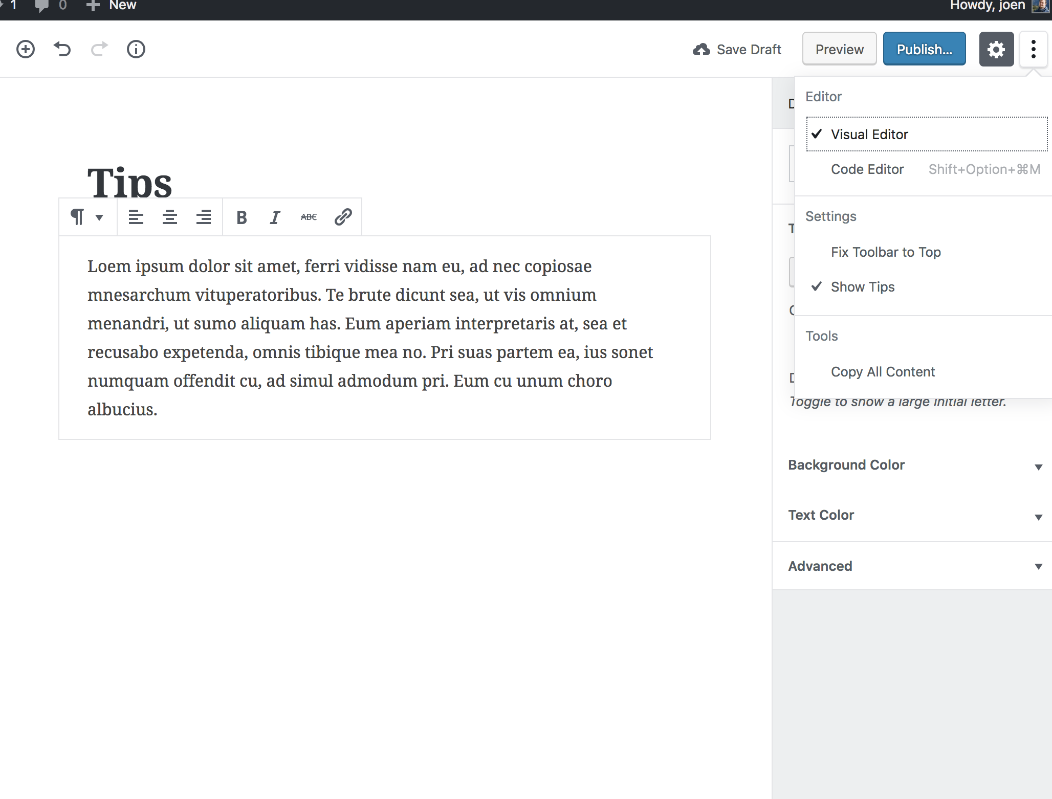 Tips: Option not untoggled when they are over · Issue #7458 · WordPress ...