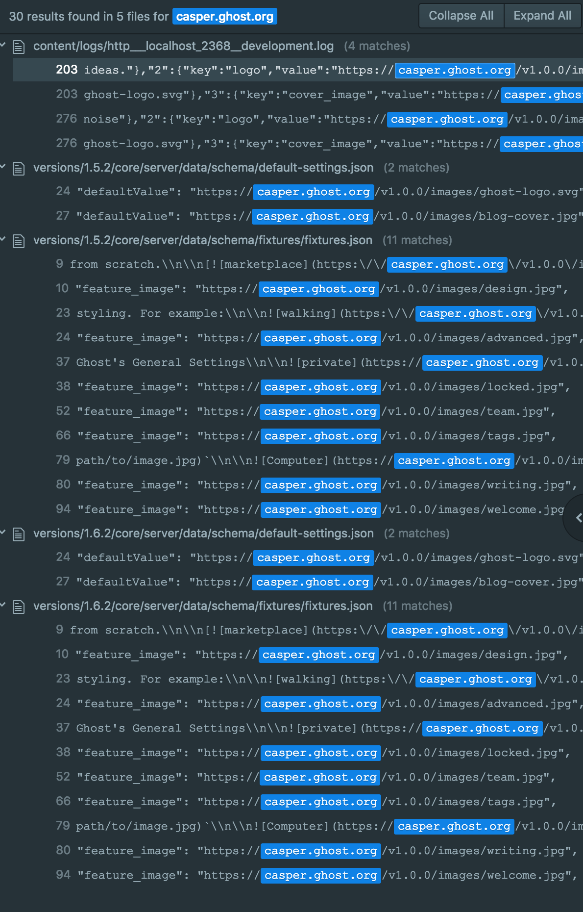 Broken references to casper.ghost.org in fixtures · Issue #8925 ...