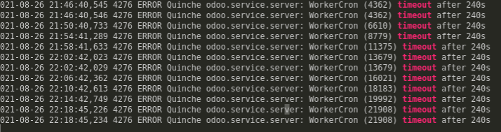 [10.0] WorkerCron timeout · Issue #75672 · odoo/odoo · GitHub