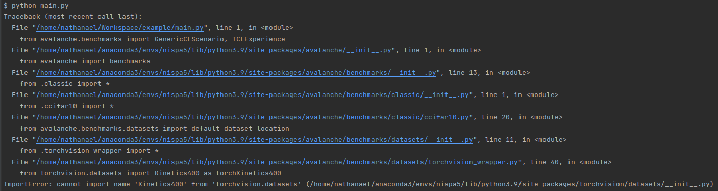 Error importing from benchmarks · Issue #1233 · ContinualAI/avalanche ...