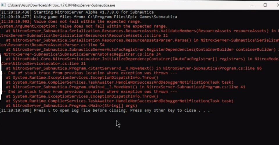 Issue when i try to start local server · Issue #1924 · SubnauticaNitrox ...