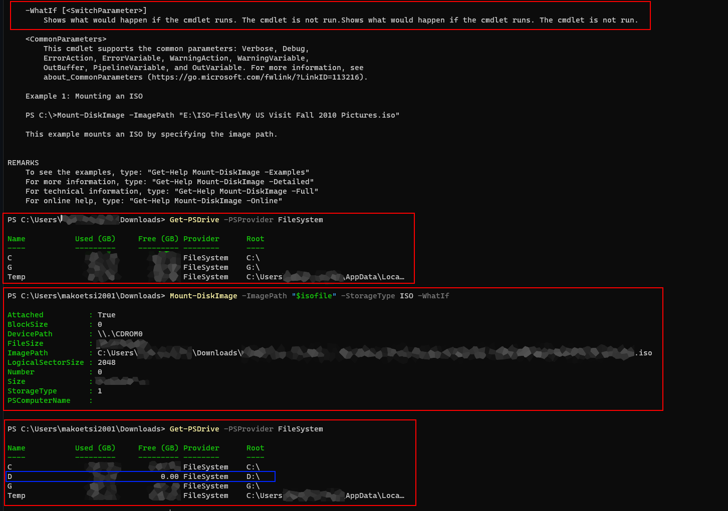 WhatIf parameter broken in MountDiskImage · Issue 18840 · PowerShell/PowerShell · GitHub