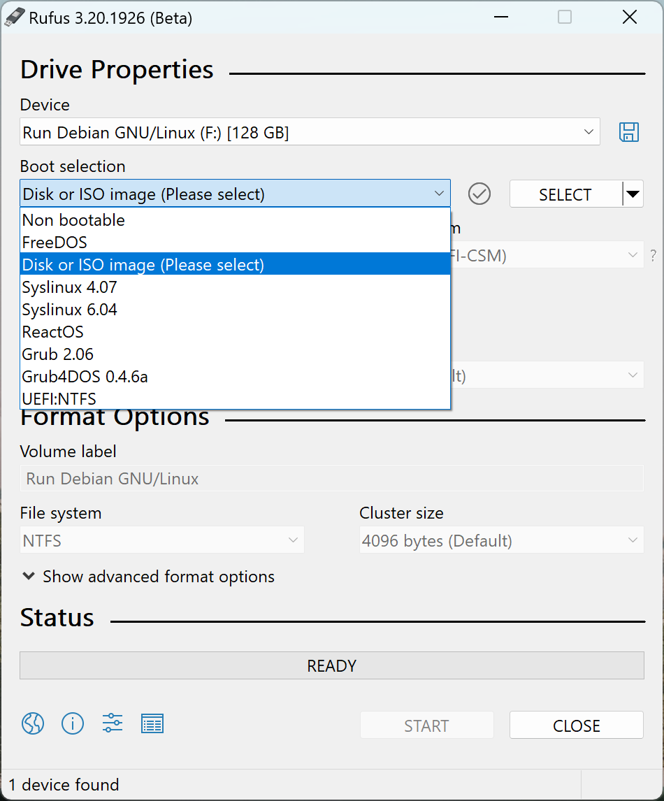 Feature request Create an empty bootable USB drive · Issue 2005