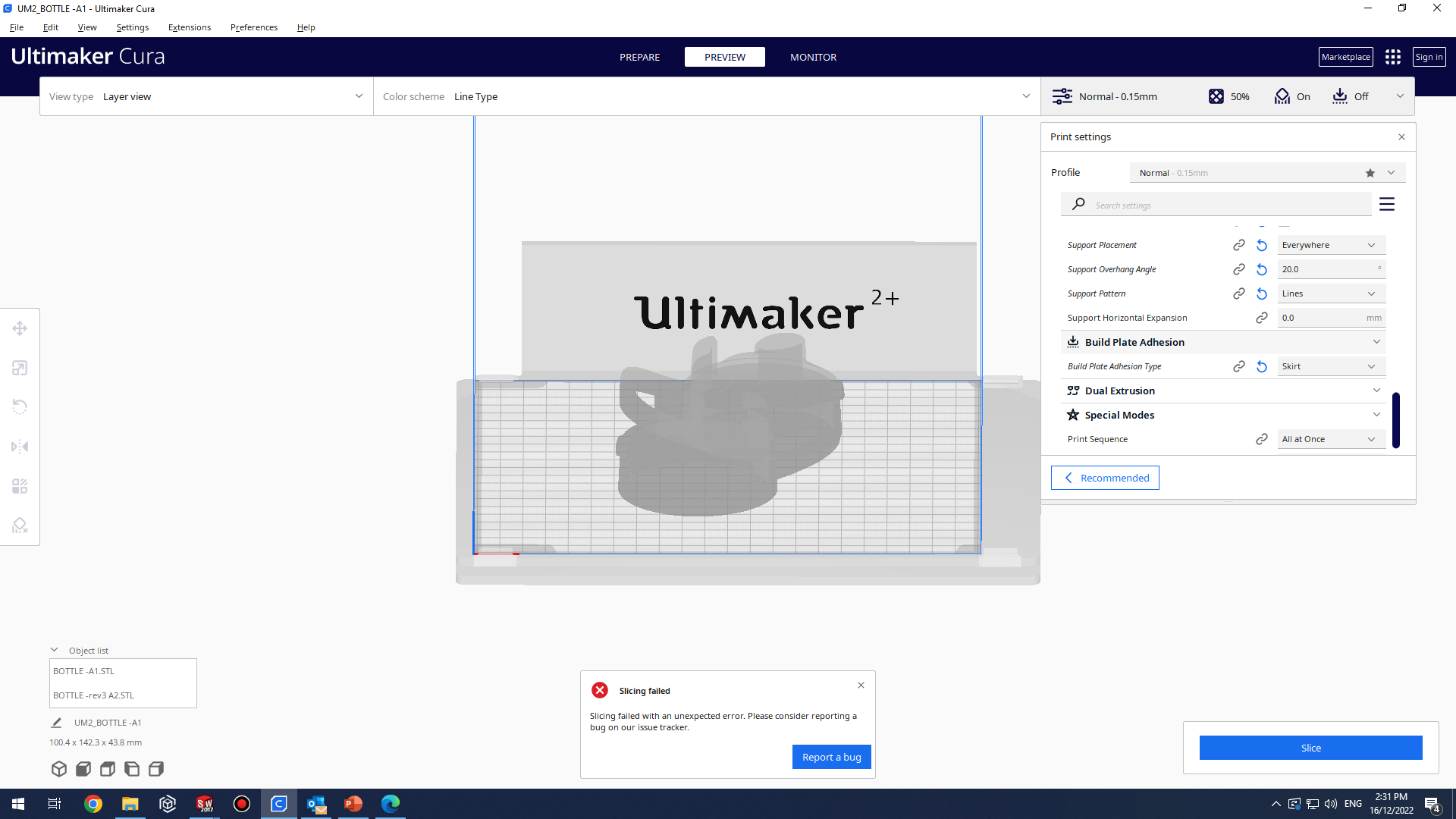 slicing failed · Issue #14059 · Ultimaker/Cura · GitHub