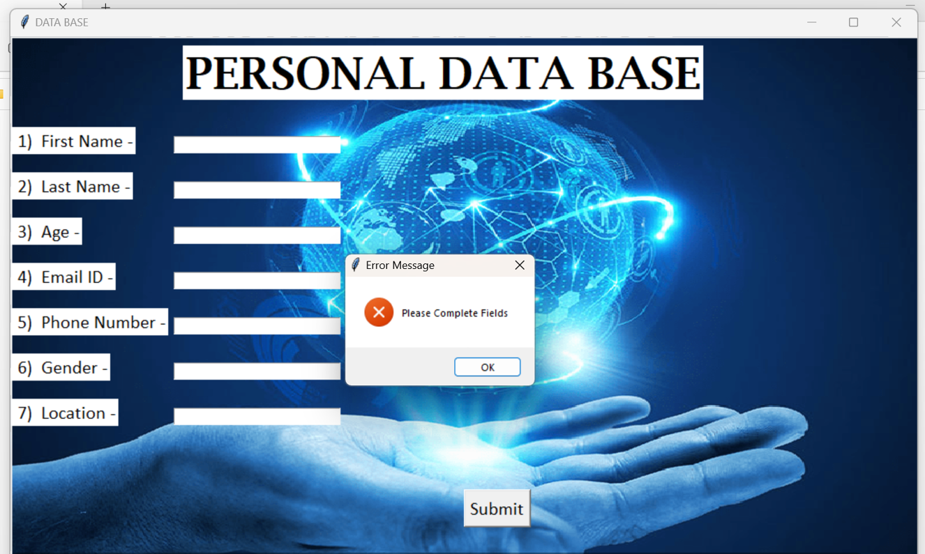 GitHub relinmathew/PersonalDatabase Personal database