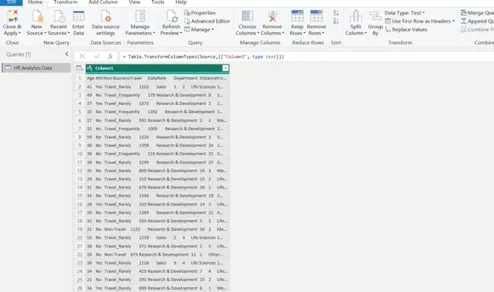 View after importing image