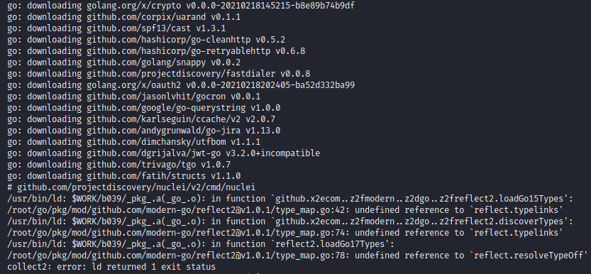 [issue] Error during 'go build' · Issue #743 · projectdiscovery/nuclei ...