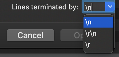 Lines terminated by