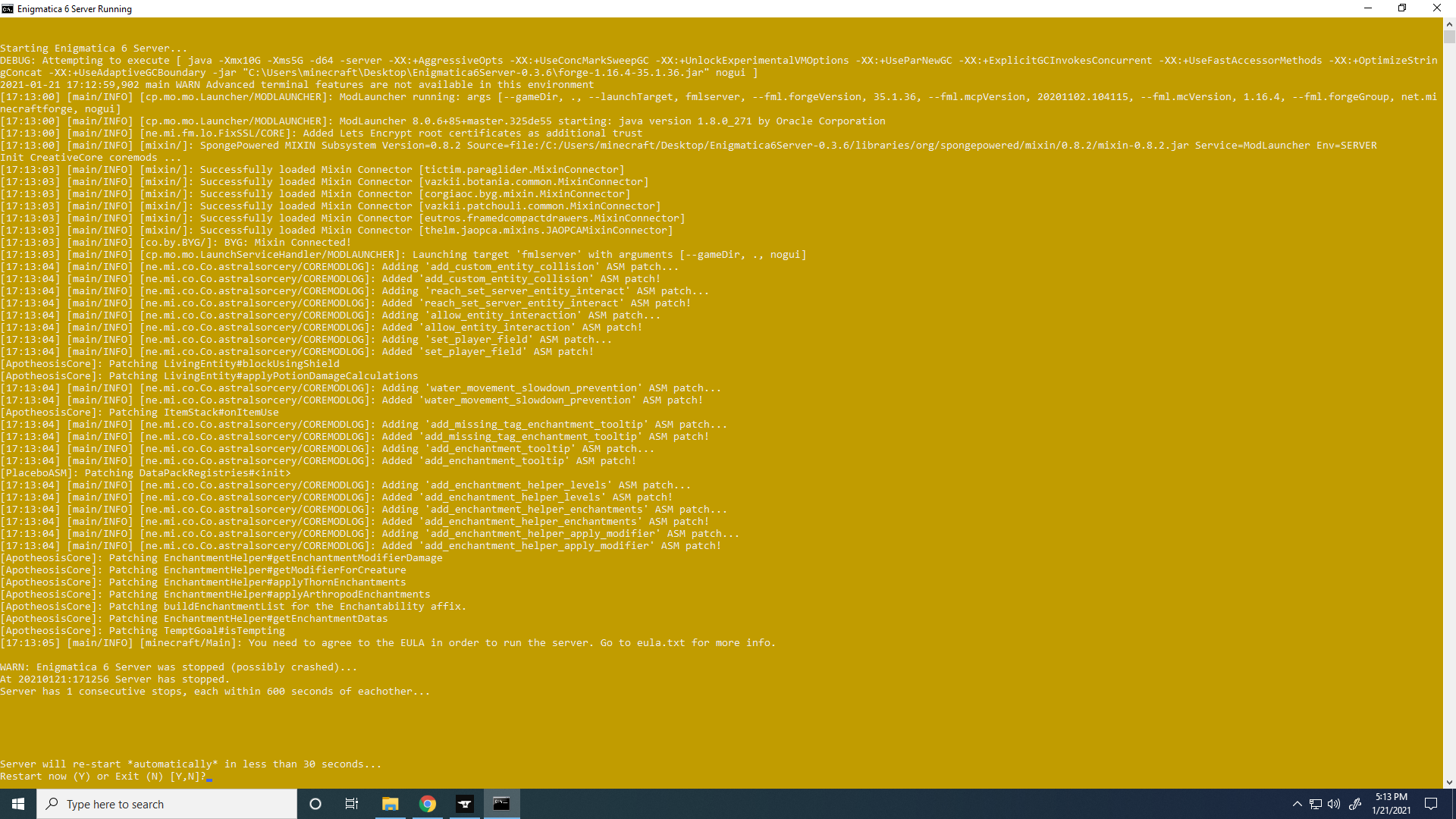 Unable to start server Enigmatica6-0.3.6 due to EULA · Issue #986 ...