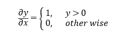 ReLU Derivative by y
