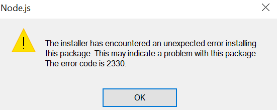 getting 2330 while trying to reinstall node.js · Issue #1722 · nodejs ...