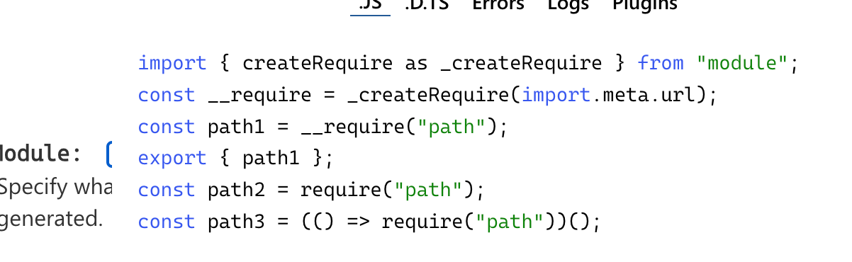 Emit `createRequire` for `require` calls when compiling to `module ...