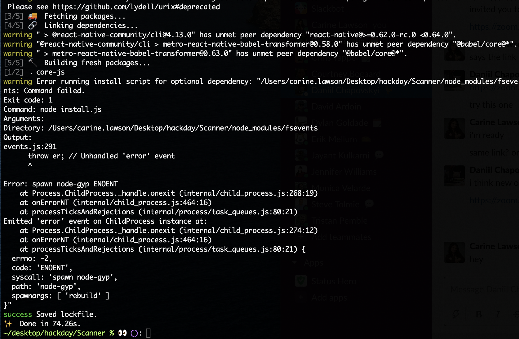 Keep getting fsevent error · Issue #30197 · facebook/react-native · GitHub