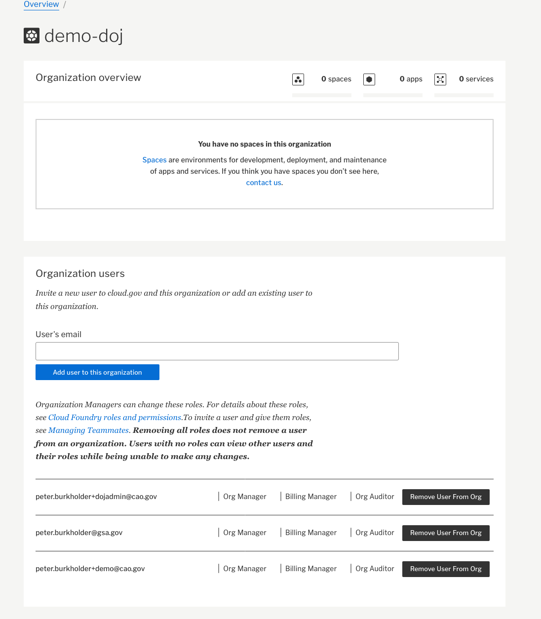 OrgManager of new org has no UI ability to create a space · Issue #1299 ...