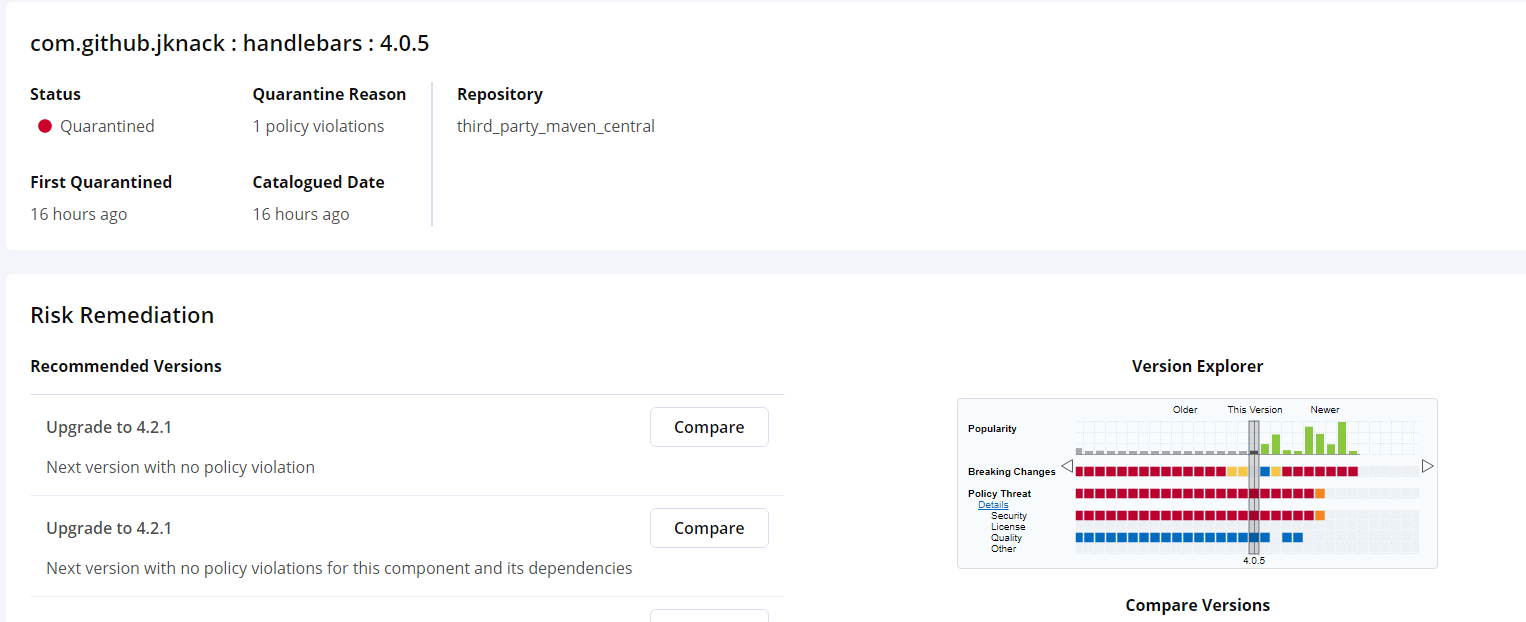 Vulnerability on artifact com.github.jknackhandlebarsjar4.0.5 for