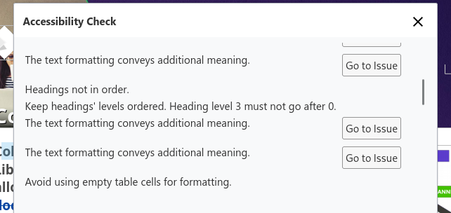 UX Improvement: Help > Accessibilty Check · Issue #6061 ...