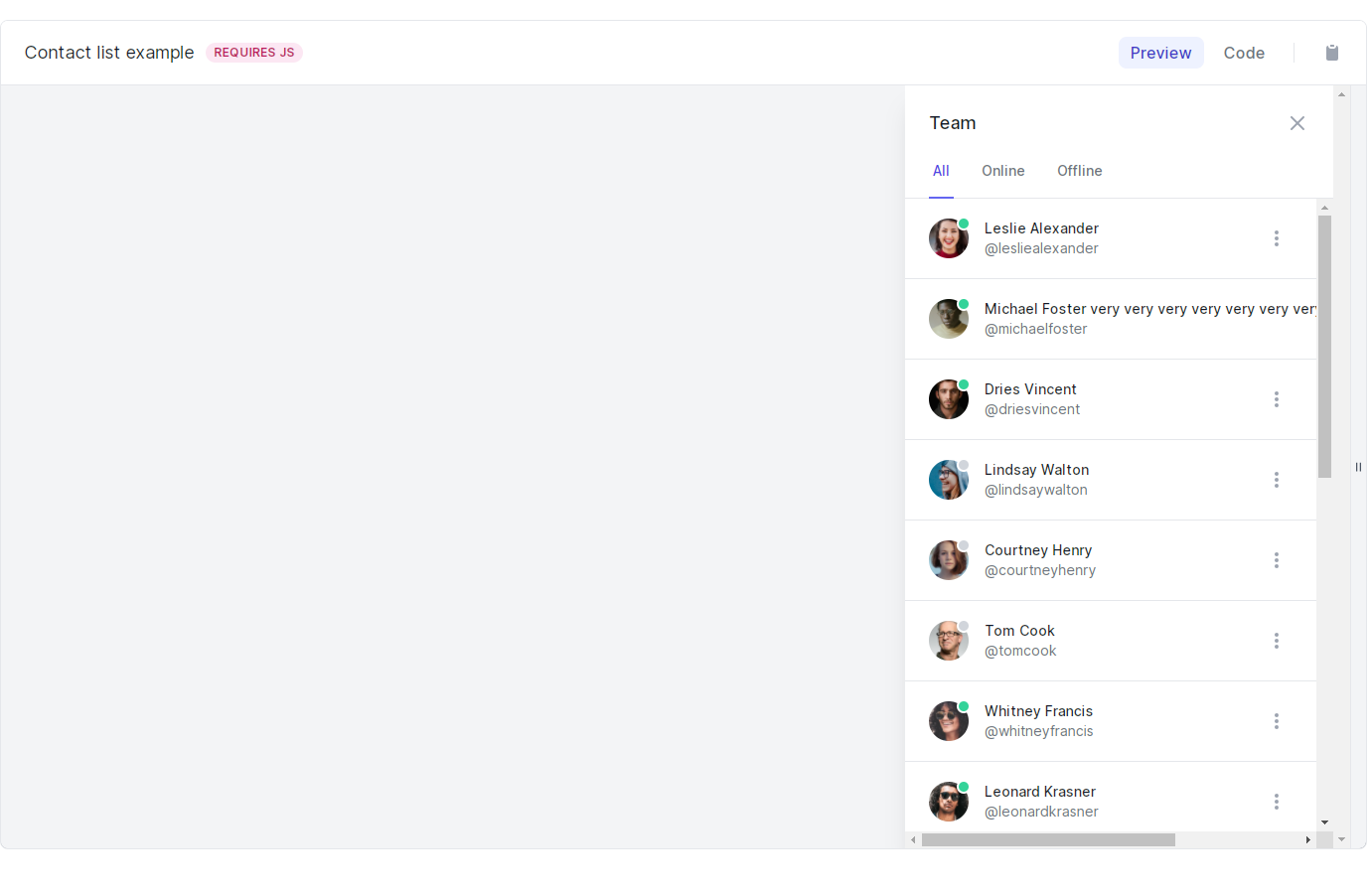 Contact list example : truncate not works · Issue #557 · tailwindlabs ...