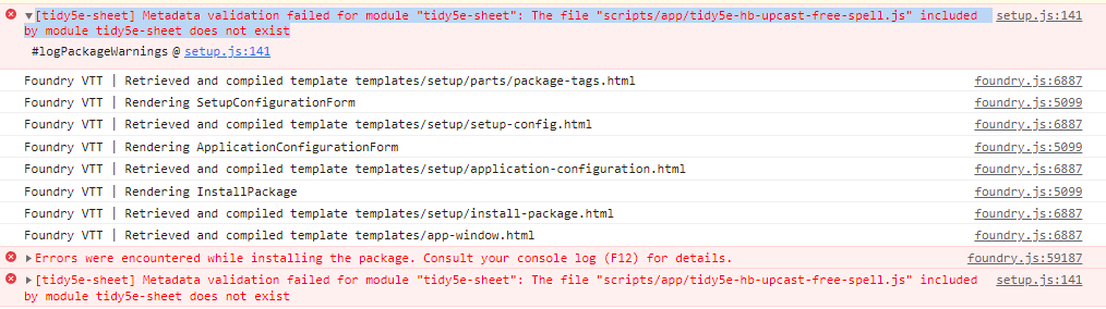 Error When Trying to Install · Issue #716 · sdenec/tidy5e-sheet · GitHub
