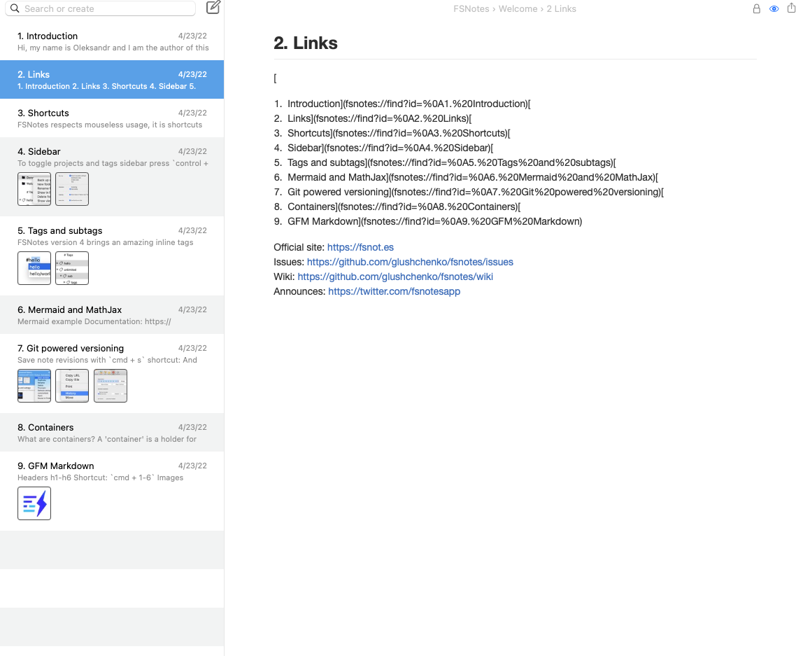 Preview of links is broken · Issue #1336 · glushchenko/fsnotes · GitHub
