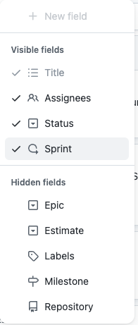 Project board should have a filter for "currently active sprint ...