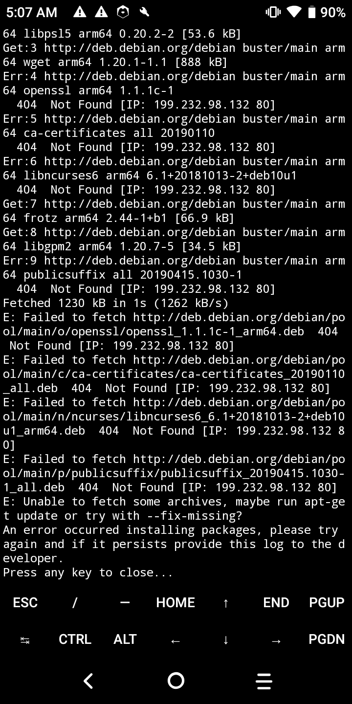 Games not working Package repository changed · Issue 1652