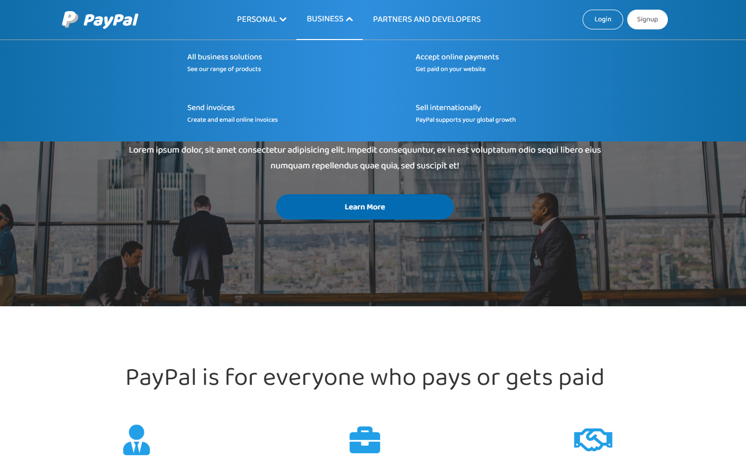 GitHub - JrJrd/paypal-clone-frontend: Dropdown menus and pages ...