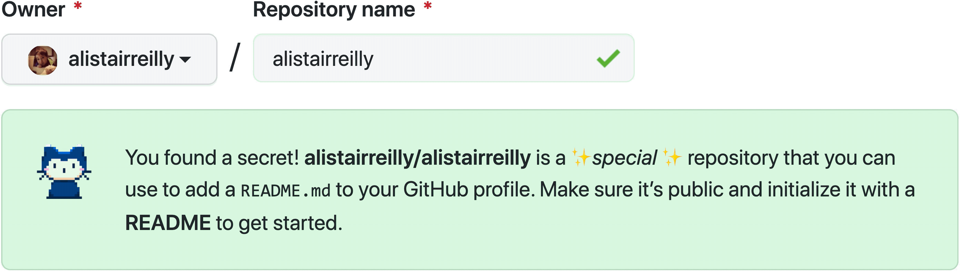 GitHub README Profile Easter Egg