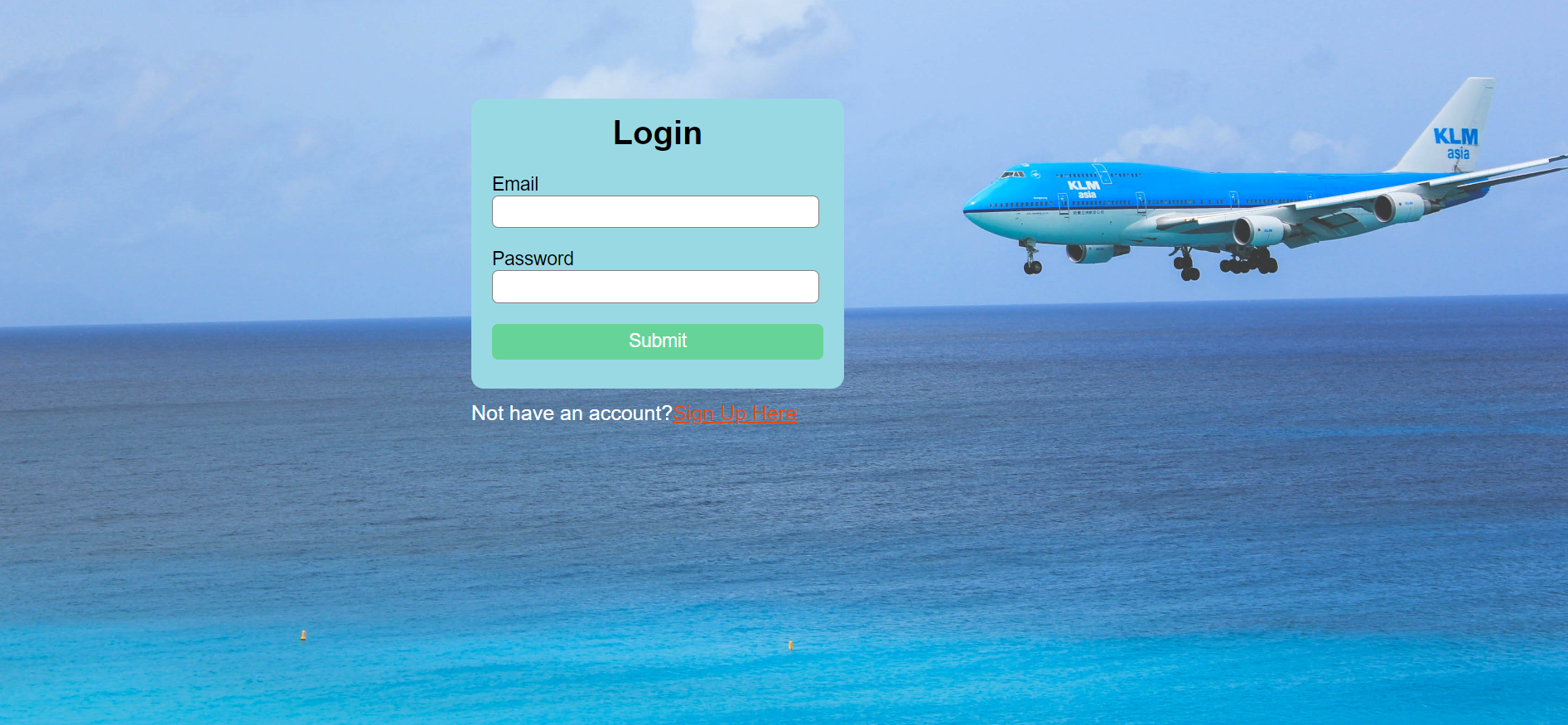 login page