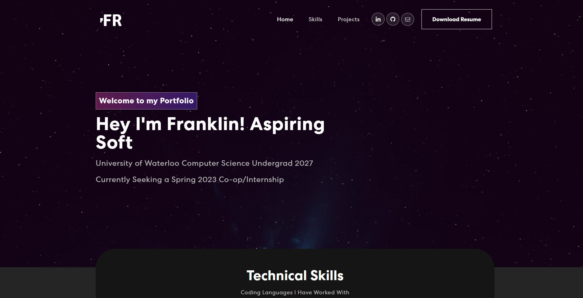 GitHub - franklin611/React-Website: Designed a personal portfolio ...