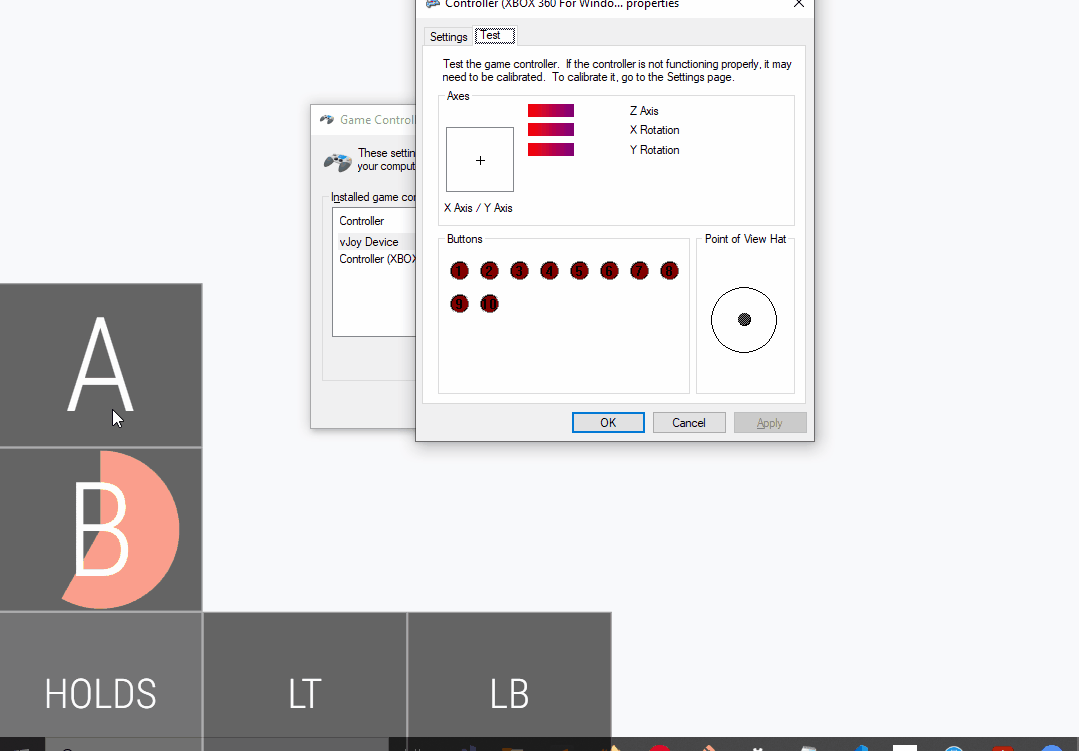 GIF showing gamepad-tester