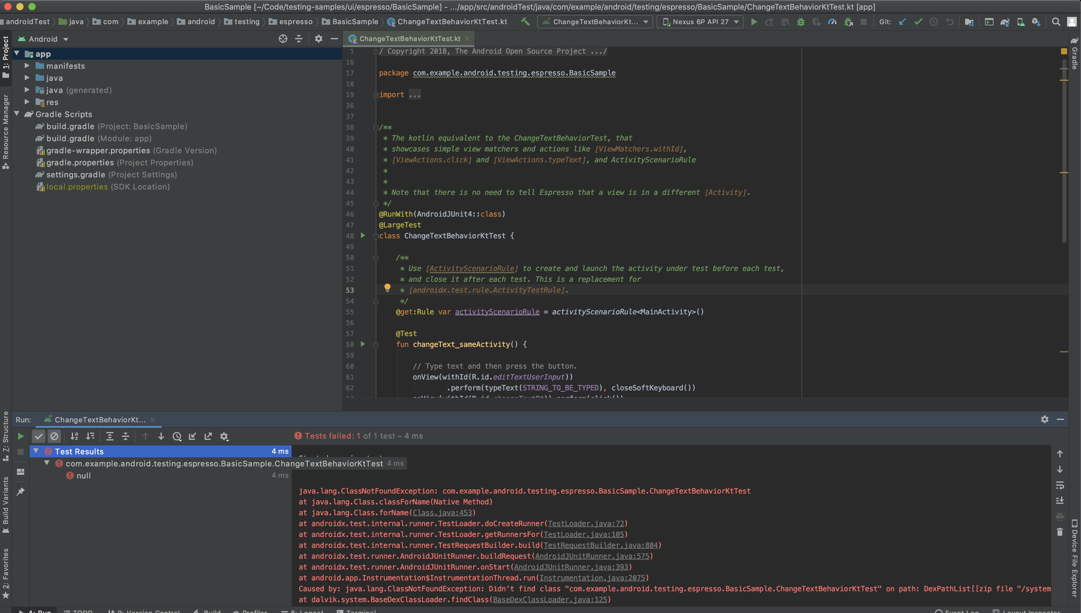 Unable to run the BasicSample Kotlin code · Issue #333 · android ...