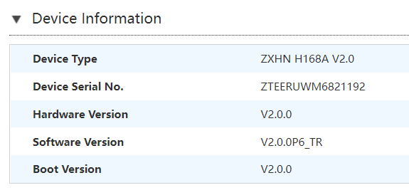 ZXHN H168A V2.0 · Issue #25 · mkst/zte-config-utility