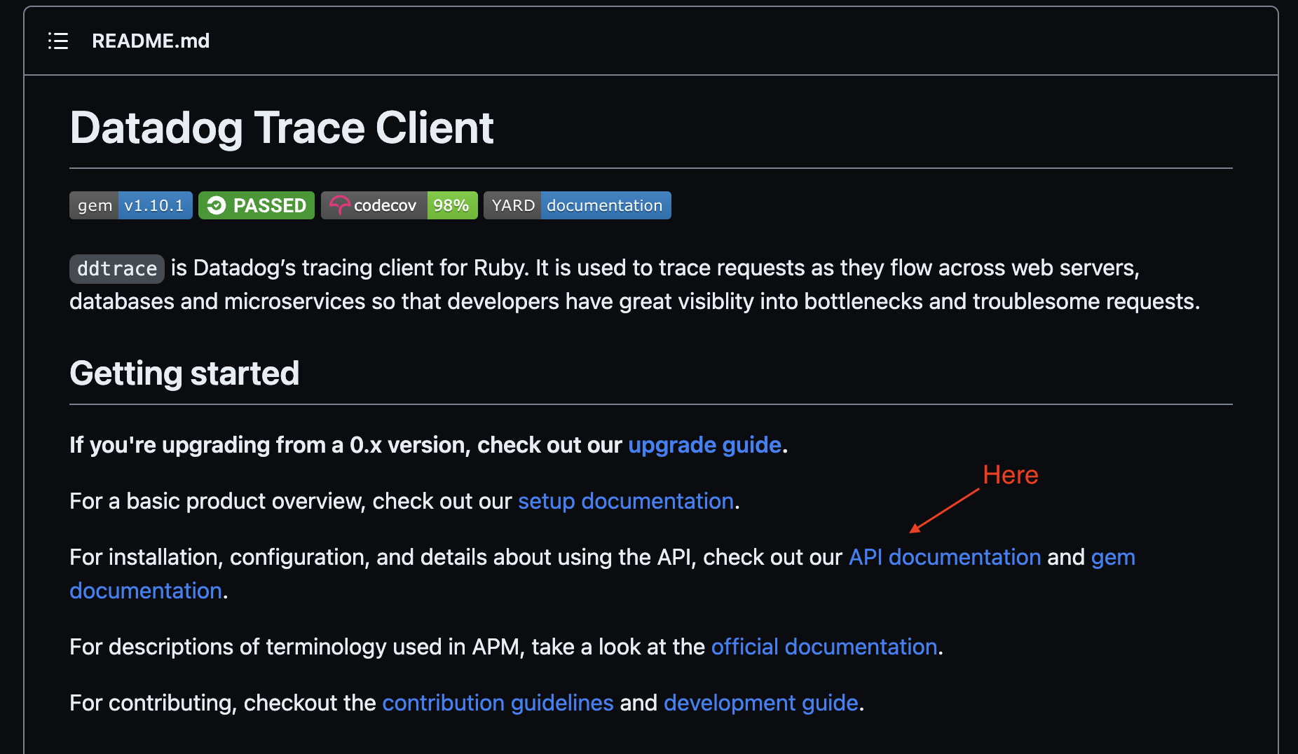 The gem documentation link in the README responds 404. · Issue 2749