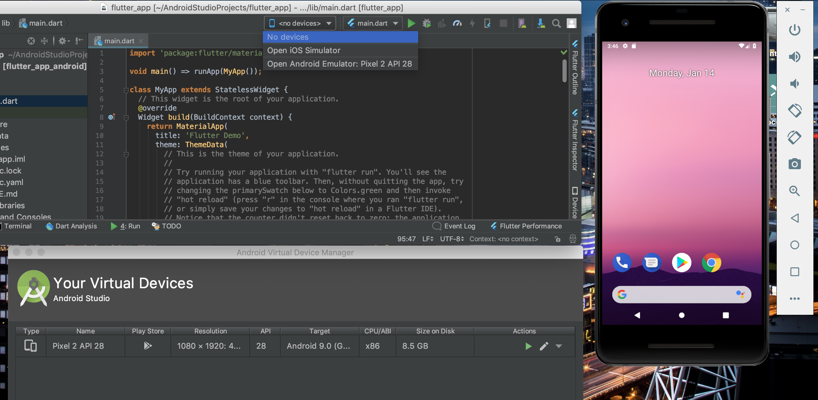 open two emulator in android studio on mac