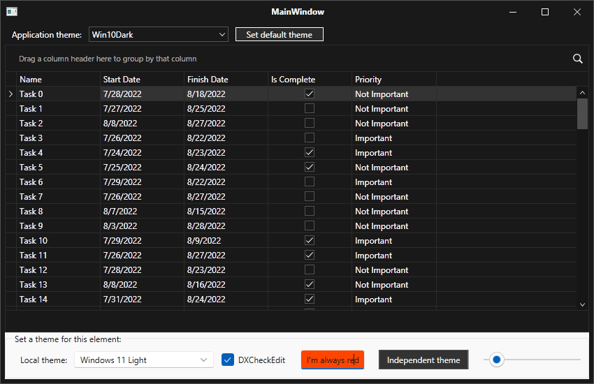 devexpress wpf gridcontrol treeview example