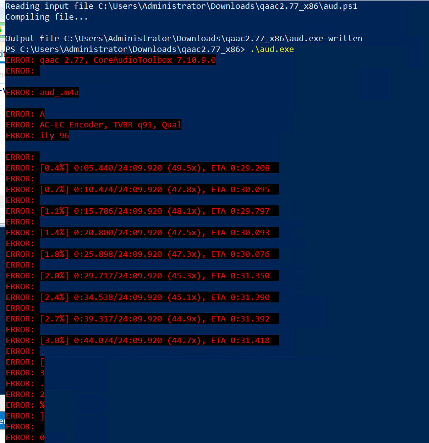 [improvement]showing output of external programs (qaac) · Issue #97 ...