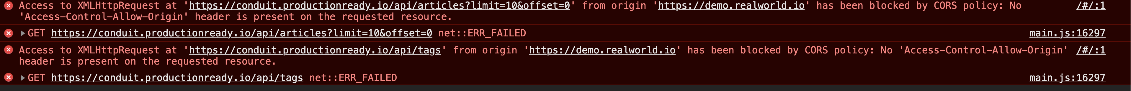 CORS errors again · Issue #580 · gothinkster/realworld · GitHub