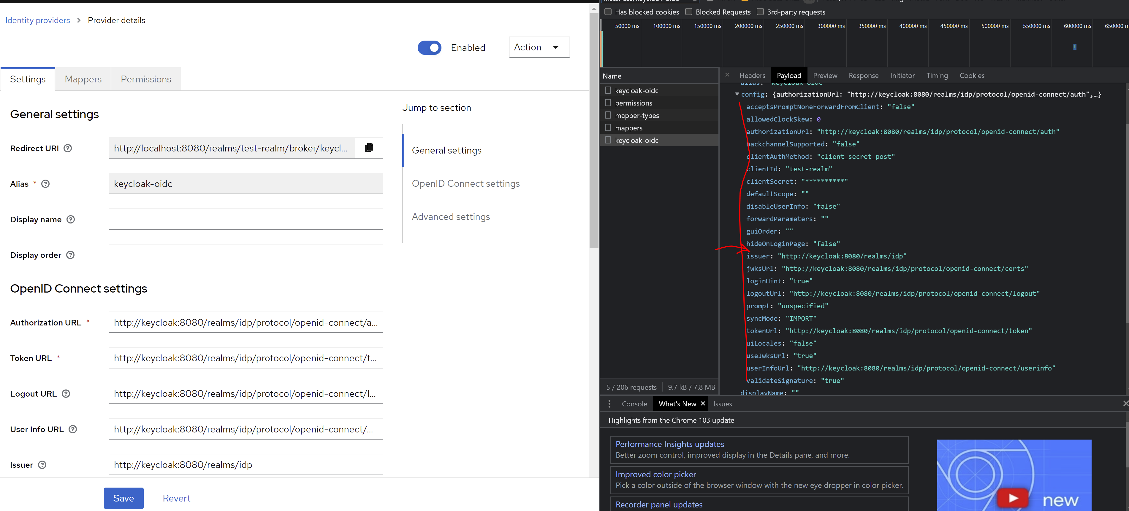 New admin console looses (custom) config data on save IdP config
