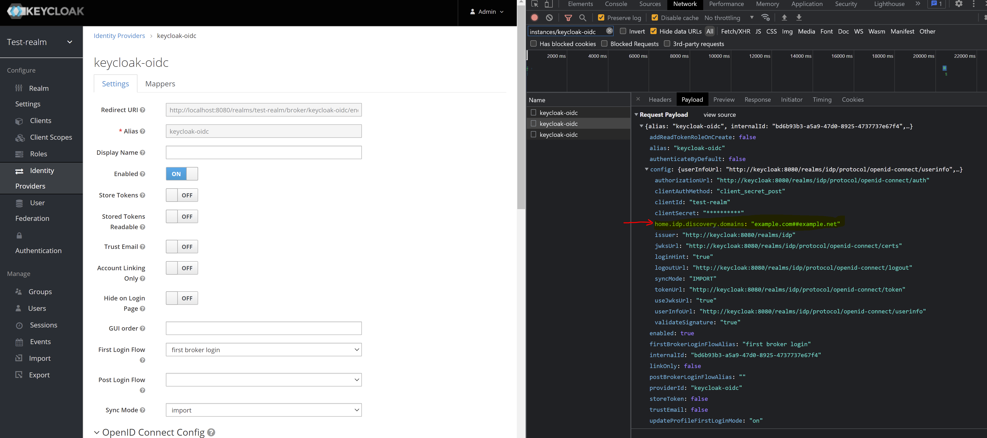 New admin console looses (custom) config data on save IdP config