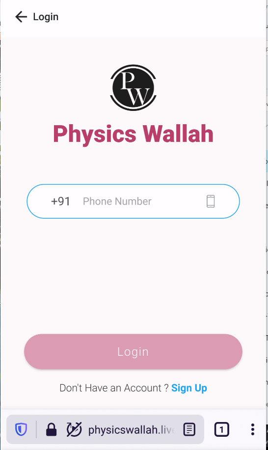 physicswallah.live - desktop site instead of mobile site · Issue #64786 ...