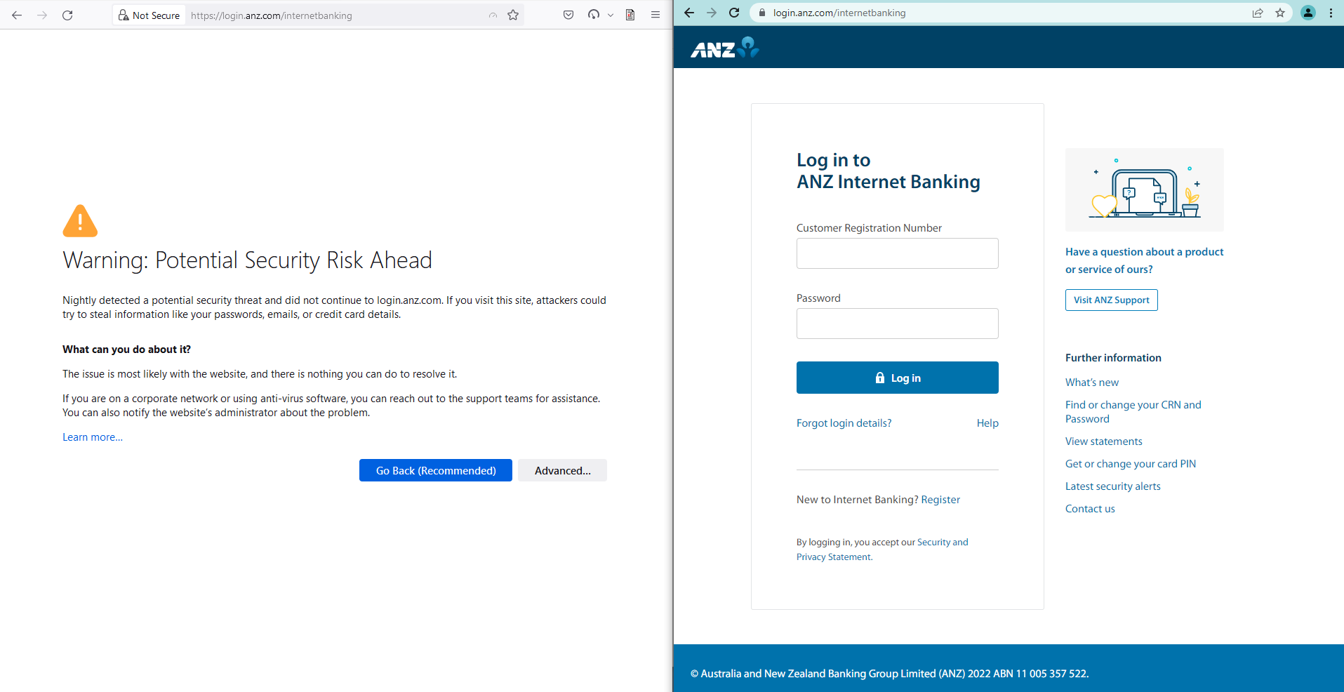 "Warning Potential Security Risk Ahead" when accessing