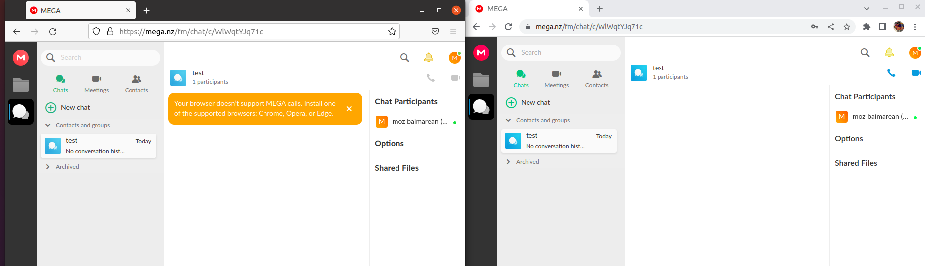 Mega.nz chat