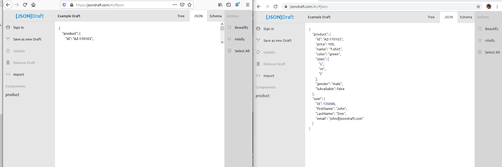 jsondraft.com - Json/Schema Data not fully visible · Issue #46257 ...
