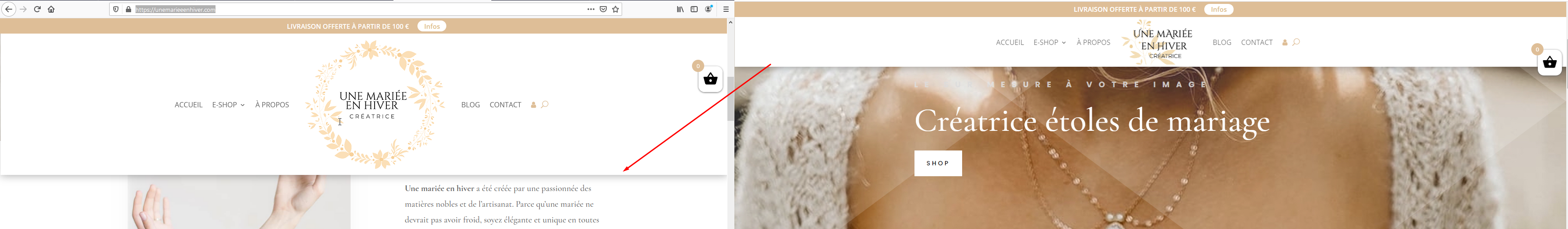 unemarieeenhiver.com - Page header is not properly displayed · Issue ...