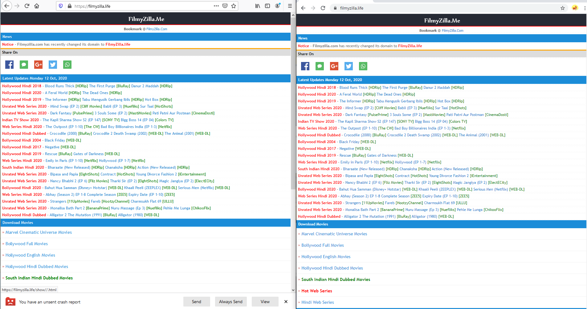 filmyzilla.life - desktop site instead of mobile site · Issue #59710 ...